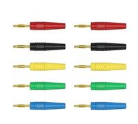 P3011 10pcs 2mm Gold Plated Banana Audio Speaker Amplifier Cable Wire Power Jack Connector Adapter(Red black 10pcs)