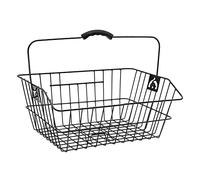 P4B | Rear wheel - bicycle basket | Plastic Ergo grip guard | With bracket | Easy to hook onto the luggage carrier | Recess for spring flap | Wide-meshed steel wire mesh | In black