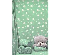 P4P Premium Quality Anti-Pill Printed Polar Fleece | Soft Washable Fabric | Sold by The Metre | 50+ Colours/Prints in Stock | Same Day Dispatch | by Tia Knight (Daisies- Mint, 1 Metre)