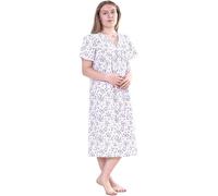 P4USE-4-C0MFORT Cotton Blend Hospital Gown Open Back 42" Long Incontinence Patient Gowns Comfortably Fits Sizes 8 to 30 (Blue, 16/18)