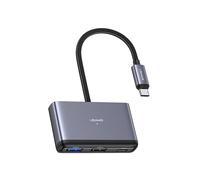 P4Y Multifunctional 4-in-1 USB-C HUB / 2xUSB-A 2.0,USB-A 3.0,USB-C Data transfer at 5 Gb/s Material: ABS, Aluminium alloy Input voltage: DC 5V dark grey US-SJ627