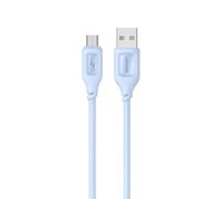P4Y Silicone micro USB charging and data cable 2A, 480Mbps reinforced, kink-resistant 1m blue US-SJ620 - Moe series