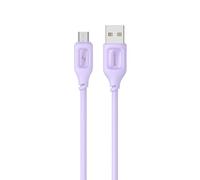 P4Y Silicone micro USB charging and data cable 2A, 480Mbps reinforced, kink-resistant 1m purple US-SJ620 - Moe series