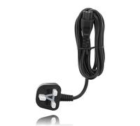 P4Y UK 3A to 3-pin 2.5A clover 250V BS 1363 Power cable to C5 Mickey Mouse, Replacement laptop cable, Printer cable, UK laptop charger cable 1.8m black