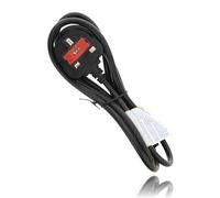 P4Y UK 5A to 3-pin 2.5A clover 250V BS 1363 Power cable to C5 Mickey Mouse, Replacement laptop cable, Printer cable, UK laptop charger cable 1.8m black