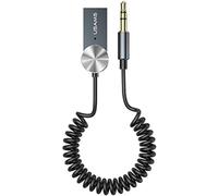P4Y Wireless Car Audio Adapter US-SJ464 3.5 mm jack to AUX port USB Bluetooth 5.0 built-in microphone Voice messages Material: Aluminium alloy + ABS