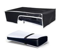 P5 Pro Dust Protection Case Horizontal, Splash-proof Cover for PS5 Pro Digital Edition / Disic Edition Protective Cover Case Horizontal (Black with White Edge)