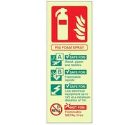 P50 Foam spray extinguisher identification (rigid glow in the dark safety sign)