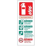 P50 Foam spray extinguisher identification (semi rigid pvc safety sign)