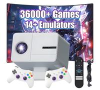P50 Max Mini Projector,36000+ Games,14 emulators,1920 * 1080P 800 ANSI,Android 11 Smart Portable projector,2.4G+5G WIFI & Bluetooth Game Projectors with 2 Wireless Controllers,for Home Cinema (White)