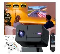 P50 MAX Portable Smart Projector with WIFI and Bluetooth, Game Console with built in 36000+ Game 14 Emulator, 400 ANSI, 1080P, Android 11 Movie Projector for Outdoor, Home Theater, Office (Black)