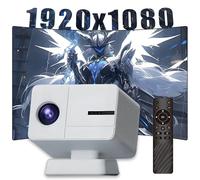 P50 Mini Projector for Bedroom 1920 * 1080P 800 ANSI Smart Projector,Android 11 Portable Projectors,2.4G+5G WiFi & BT5.4,Auto Focus/Electronic Focus Movie Projectors with Wifi and Bluetooth (White)
