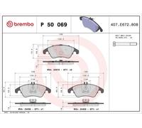 Brake Pads Set Front P50069X Brembo 0004200105 0004209004 0054201020 0054201320