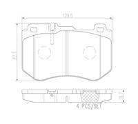 Brake Pad Set For Disc Brake Front Fits Mercedes-Benz C-Class BREMBO P50123