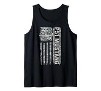 P51 Mustang American Flag WW2 Military Camo P51 Mustang Tank Top