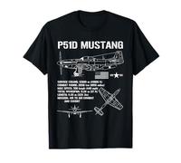 P51 Mustang WWII Fighter Specs Military Plane P51 Mustang T-Shirt