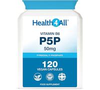P5P 50mg Activated Vitamin B6 with Magnesium Citrate for Tiredness & Fatigue - 120 Capsules 4 Month Supply - Pyridoxal 5'-Phosphate - Vegan VitB6 Supplement - Made in UK by Health4All