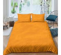 P5V6M1Q9 3D Printed Solid Mustard Yellow Duvet Cover Microfiber Soft Breathable Modern Minimalist Bedding Set with 2 Pillowcases for Bedroom Home Decor Single（135x200cm）