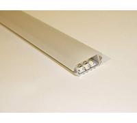 P6, Surface or Corner Mounted Wide Aluminium LED Strip Light Profile, raw alu, Set with Milky (Opal) Cover (Material: PVC) and Two End Caps; Length: 1m / 100cm / 1000mm