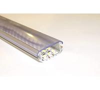 P6, Surface or Corner Mounted Wide Aluminium LED Strip Light Profile, Raw Alu, Set with Transparent Cover (Material: PVC) and Two End Caps; Length: 1m / 100cm / 1000mm