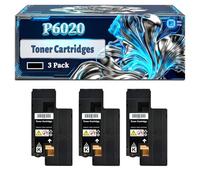 P6020 Toner Cartridges Compatible for Xerox Phaser 6020 6022 WorkCentre 6025 6027 Printers, With Chip Large Capacity 3000 Pages (3 Pack Black)