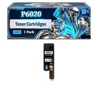 P6020 Toner Cartridges Compatible for Xerox Phaser 6020 6022 WorkCentre 6025 6027 Printers, With Chip Large Capacity 3000 Pages (1 Pack Cyan)