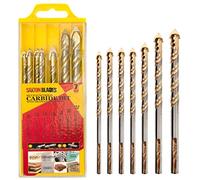 P7DBS Saxton 7pc Multi-Material Tile Drill Bits Set (5 6 6 6 7 8 10) for Ceramic Porcelain Granite Marble Masonry Glass etc in Plastic Storage Container