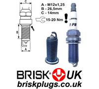 P8 Brisk Spark Plugs Iridium Yttrium Premium Ignition - Performance Upgrade