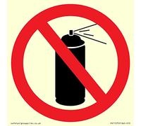 P906 Prohibition: No aerosol Sign - 100x100mm - S10