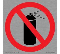 P906 Prohibition: No aerosol Sign - 85x85mm - S85