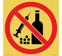 P908 Prohibition: No alcohol or drugs Sign - 200x200mm - S20