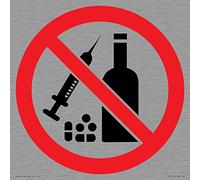 P908 Prohibition: No alcohol or drugs Sign - 200x200mm - S20