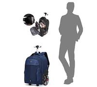 P9IDEDFH Beauty Tools Travel Trolley 18Cm Wheel Multi-Function Backpack Thick Sponge Shoulder Strap Anti-Theft and Anti-Rust Nylon Waterproof The Capacity is About 48L, 36X25x54cm,Blue (Blue)