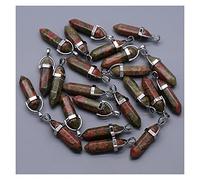 P9IDEDFH DIY Necklace Pendants Opal Natural Stone Crystal Pillar Necklace Pendant for Making Jewelry Charm Alloy Pendants 24pcs/lot (Metal Color : 5) ()