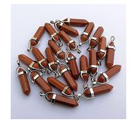 P9IDEDFH DIY Necklace Pendants Opal Natural Stone Crystal Pillar Necklace Pendant for Making Jewelry Charm Alloy Pendants 24pcs/lot (Metal Color : 5) ()