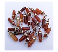 P9IDEDFH DIY Necklace Pendants Opal Natural Stone Crystal Pillar Necklace Pendant for Making Jewelry Charm Alloy Pendants 24pcs/lot (Metal Color : 5) ()