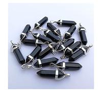 P9IDEDFH DIY Necklace Pendants Opal Natural Stone Crystal Pillar Necklace Pendant for Making Jewelry Charm Alloy Pendants 24pcs/lot (Metal Color : 5) ()