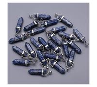 P9IDEDFH DIY Necklace Pendants Opal Natural Stone Crystal Pillar Necklace Pendant for Making Jewelry Charm Alloy Pendants 24pcs/lot (Metal Color : 5) ()
