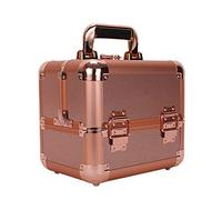P9IDEDFH Mini Makeup Suitcase Hard And Wear Resistant Strong Load Bearing 2-layer Folding Professional Beauty Jewelry Storage Box Easy To Carry (black) 25x18.6x22cm,rosegold, rosegold