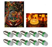 PA 10PCS T11#44#47 ba9s 2 SMD 2835 LED 6.3V DC Bayonet Pinball Gaming Machine Light Bulb Green