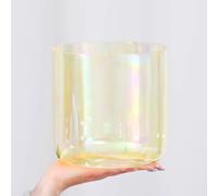 PA-DABAOO 6 Inch A Note Alchemy Sound Bowl, Cosmic Light Transparent Crystal Singing Bowl, Quartz Chakra Sound Bowl, Handmade, Meditation Props, Balance Body,A