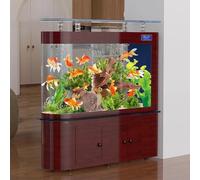 PA-DABAOO 68 Gallon Aquarium Fish Tank,LCD Screen,Large Glass Fishbowl,Bottom Filtration,Heavy Duty Glass Aquarium Kit,Ultra-High-Definition Glass,Screen Display Fish Tan,D