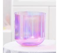 PA-DABAOO 7 Inch B Note Alchemy Singing Bowl Gradient Green, Cosmic Light Clear Quartz Crystal Singing Bowl, Chakra Crystal Singing Bowl for Prayer Yog,F