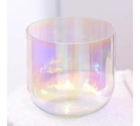 PA-DABAOO 7 Inch B Note Alchemy Singing Bowl Gradient Green, Cosmic Light Clear Quartz Crystal Singing Bowl, Chakra Crystal Singing Bowl for Prayer Yog,D