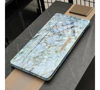 PA-DABAOO Art Stone Tea Tray,Chinese Kungfu Tray with Drainage Function,Home Office Modern Tea Serving Trays with Luxurious Patterns,Vintage-Style Decorative Trays,Blue