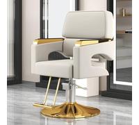 PA-DABAOO Barber Chairs for Barbershop, Heavy Duty Hair Styling Chairs,with Stable Base,360 Degrees Rolling,Classic Styling Salon Chair,Beauty Spa Equipment,Height Adjustable,Beige