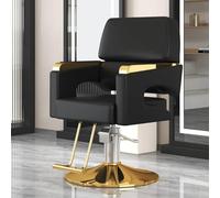 PA-DABAOO Barber Chairs for Barbershop, Heavy Duty Hair Styling Chairs,with Stable Base,360 Degrees Rolling,Classic Styling Salon Chair,Beauty Spa Equipment,Height Adjustable,Black