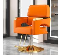 PA-DABAOO Barber Chairs for Barbershop, Heavy Duty Hair Styling Chairs,with Stable Base,360 Degrees Rolling,Classic Styling Salon Chair,Beauty Spa Equipment,Height Adjustable,Orange