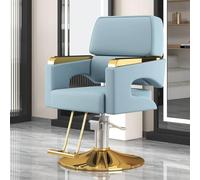 PA-DABAOO Barber Chairs for Barbershop, Heavy Duty Hair Styling Chairs,with Stable Base,360 Degrees Rolling,Classic Styling Salon Chair,Beauty Spa Equipment,Height Adjustable,Blue