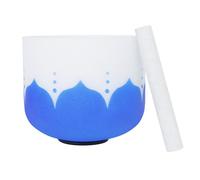 PA-DABAOO Blue Lotus Crystal Singing Bowl, Quartz Crystal Singing Bowl, Chakra Sound Bowl with Washer And Sheepskin Stick for Yoga Meditation,11 inch D note